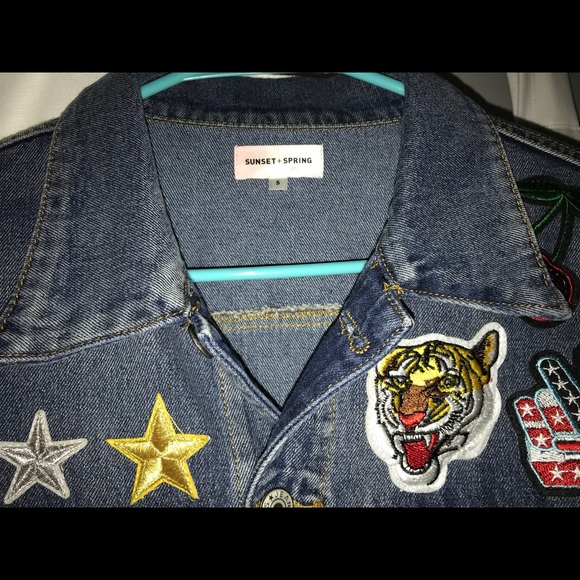 Sunset + Spring Patched Denim Jacket - Womens - Picture 3 of 4